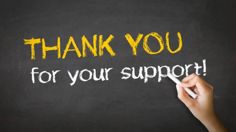 Thank you for your support Chalk Illustration